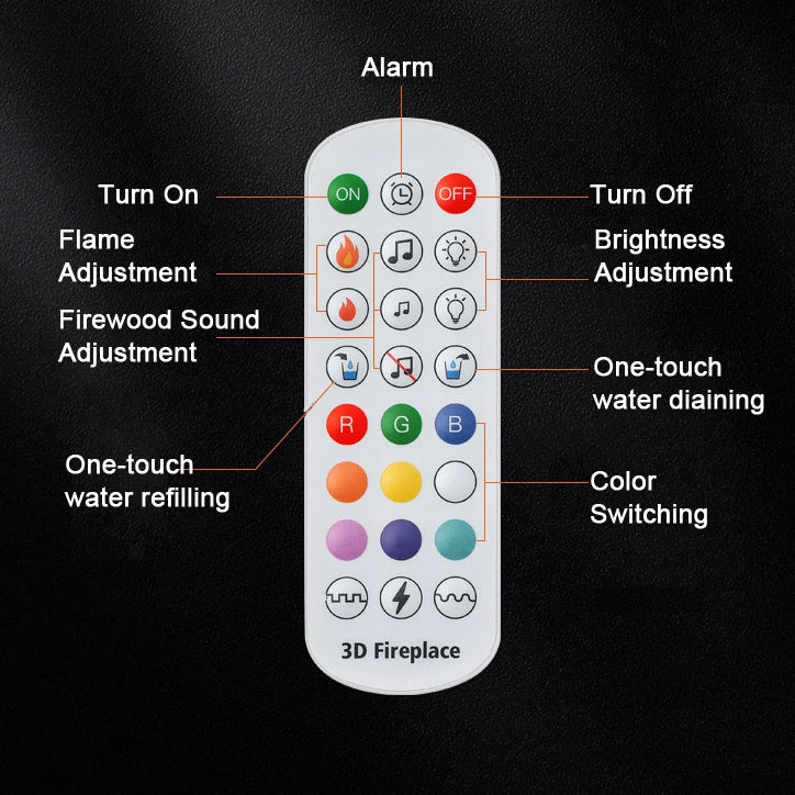 Smart Steam LED Flame TV Decorative Fireplace Sound Of Firewood Cracking 3D Water Vapour Electric Fireplace