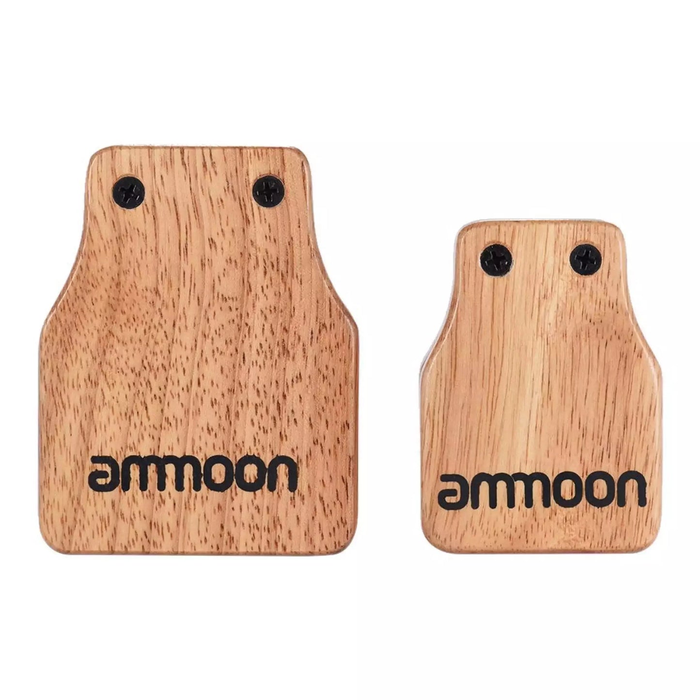 ammoon 2pcs Cajon Box Drum Large & Medium Companion Accessory Castanets for Hand Percussion Instruments