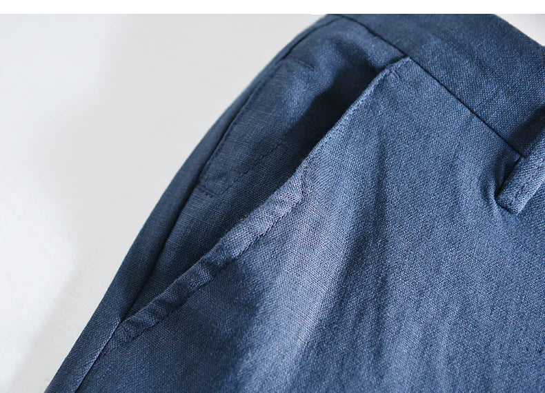 Top Selling Product In 2023 Spring Summer New Fashion 100% Linen Casual Pants Men Clothing Loose Straight Oversize Trousers