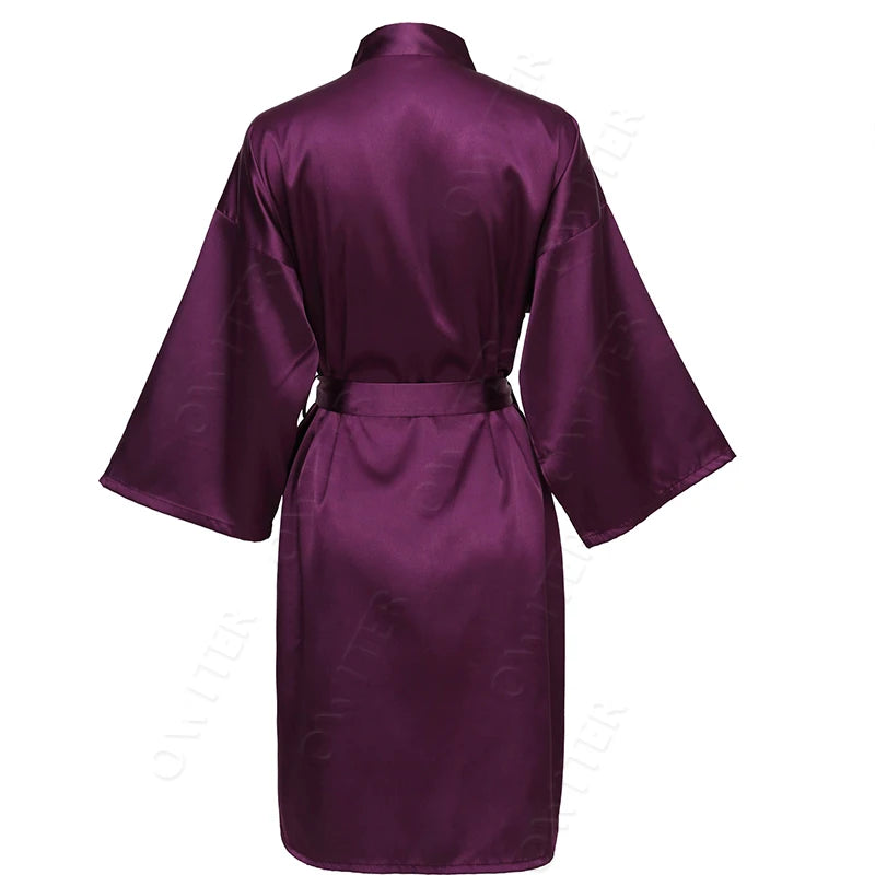 Bride Bridesmaid Robes Satin Solid Robe Orange Silk Robes for Women Ladies Satin Robe Women Wedding Robes