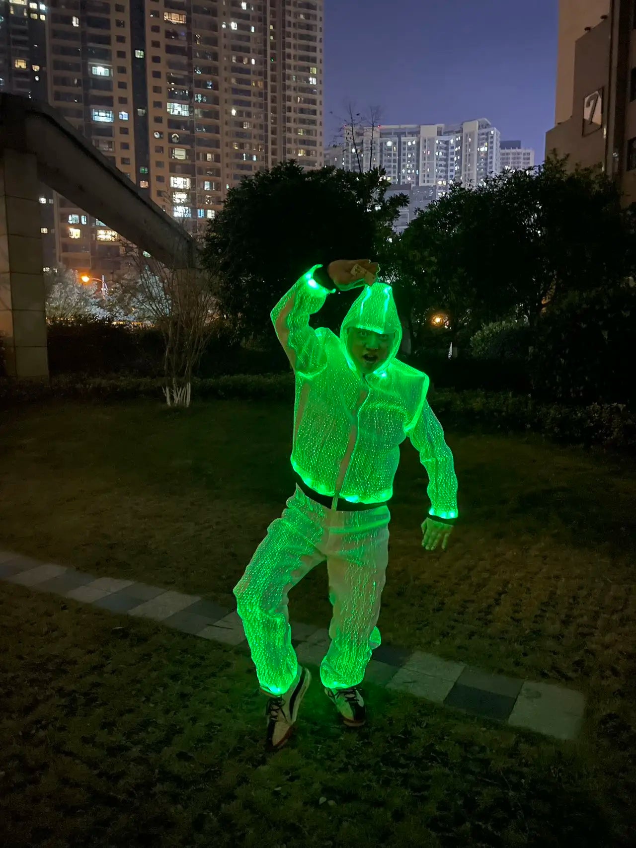 Optic Fiber Costume Luminous Clothing LED Tron Suit For Stage Performance Celebration Dancing Entertainmnet Events