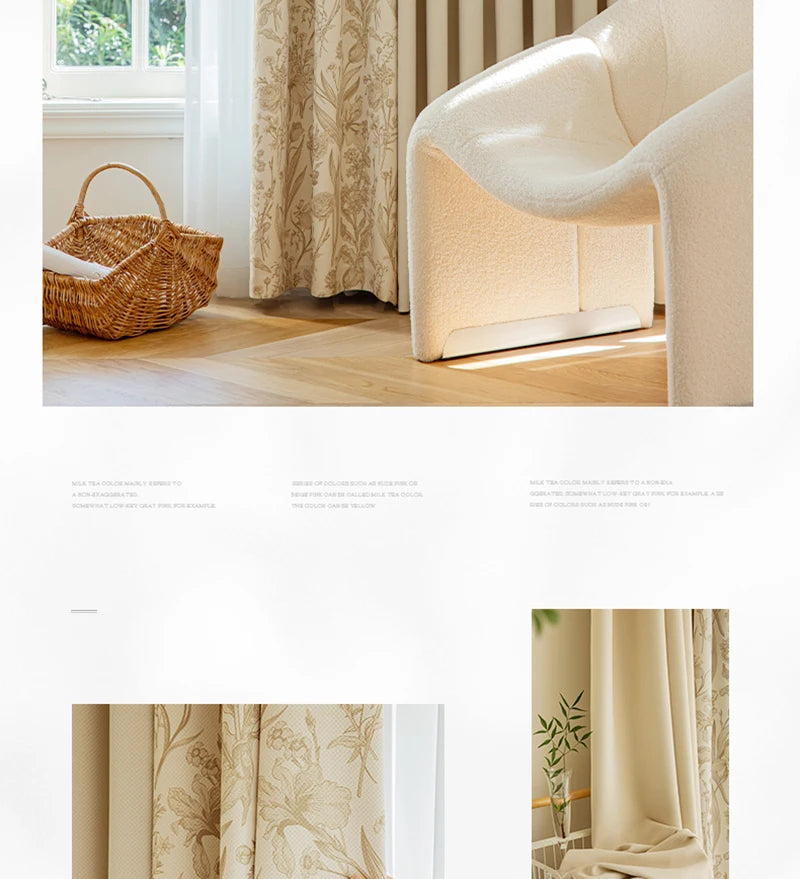 Retro Light Luxury Style Drapes Large Area Bedroom Full Blackout Curtain Home Living Room Drape Floor-to-ceiling Window Curtains