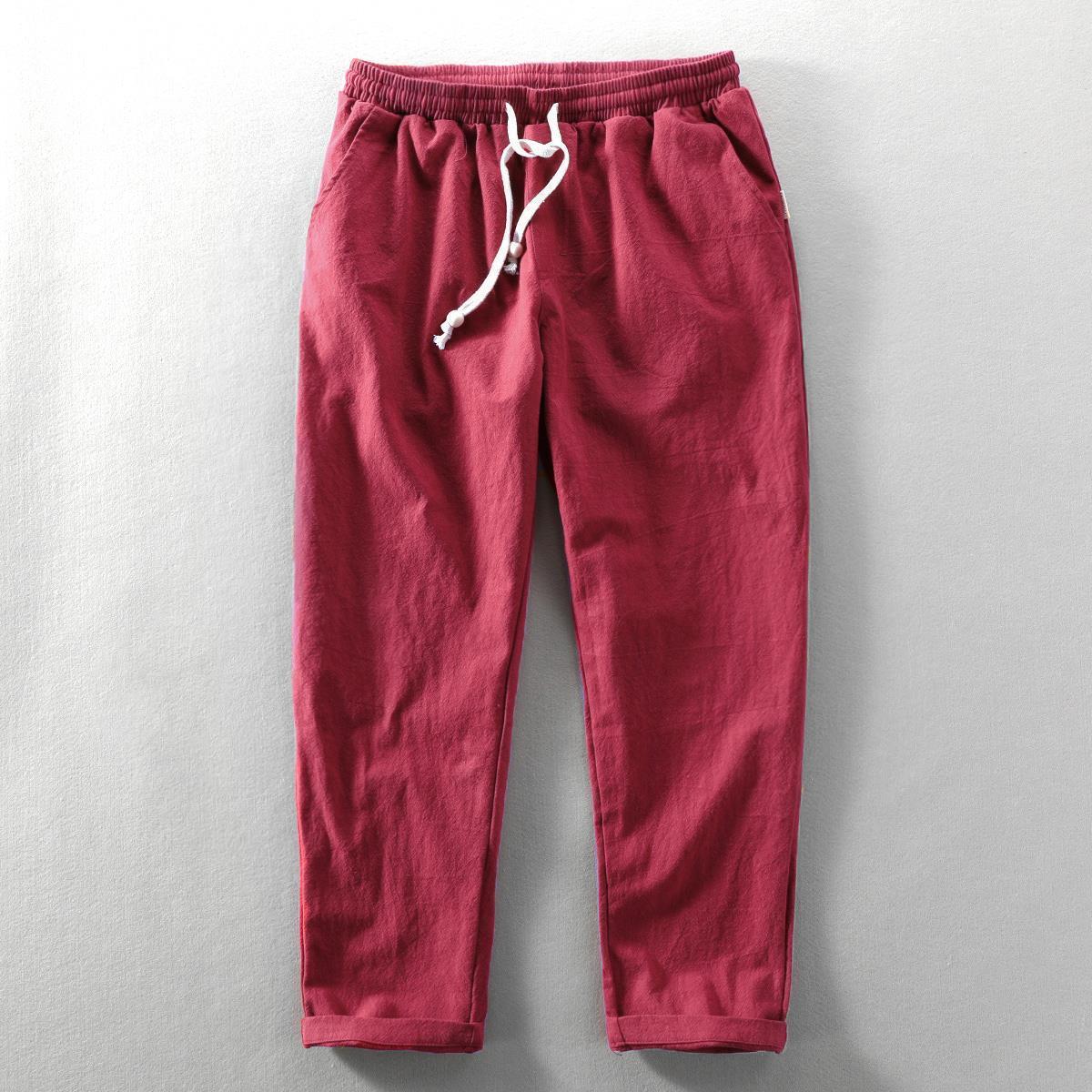 Fashion New In Sale Trousers for Men Cotton Linen Wrinkle Black Summer Casual Pants Man Korean Style Aesthetic Stylish Trend Y2k