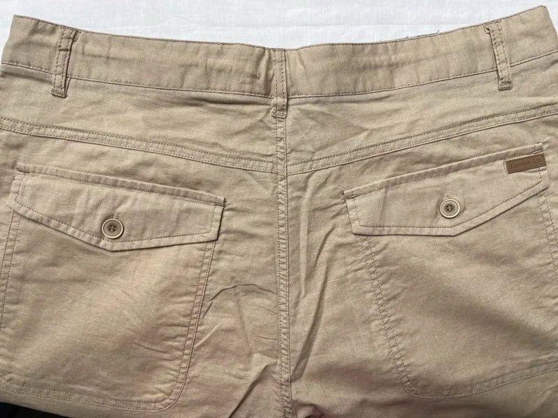 Designer new linen shorts men casual beach short men brand wild leisure solid Cargo shorts for men bermuda masculina bermudas