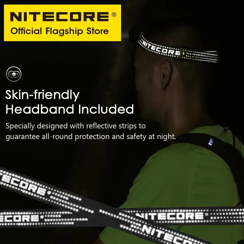 NITECORE NU33 USB-C Rechargeable Headlamp LED Triple Output 700 Lumens Built in 2000mAh Battery for Camping Work Light Fishing
