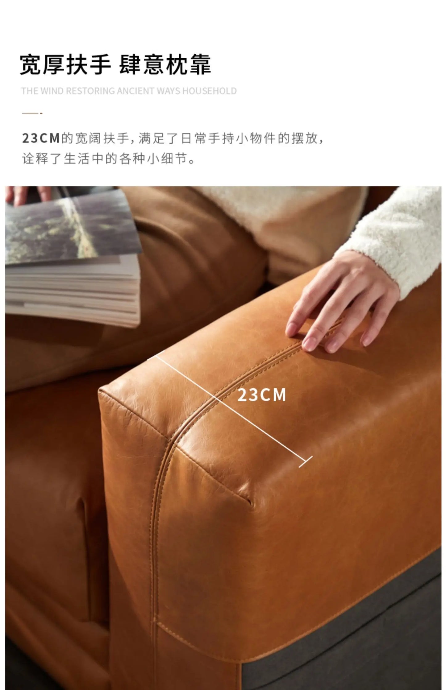 YY Post-Modern Simple Retro Oil Wax Skin Full Leather Sofa Living Room Sofa