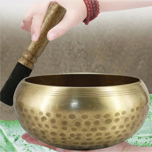 Tibetan Singing Bowl Set Buddha Sound Bowl Nepal Handmade Meditation Chanting Bowl for Healing and Mindfulness