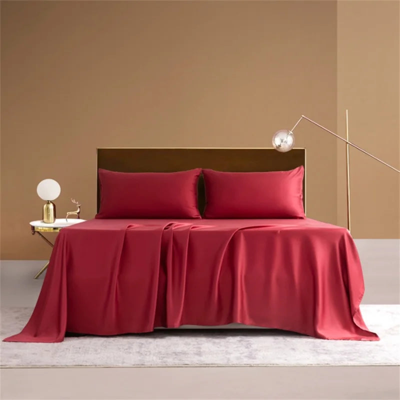 1Pcs Organic Bamboo Flat Bed Sheet Luxury Single Double Queen Size Flat Sheet (Pillowcase Need to Buy) 100% Bamboo Bed Linens