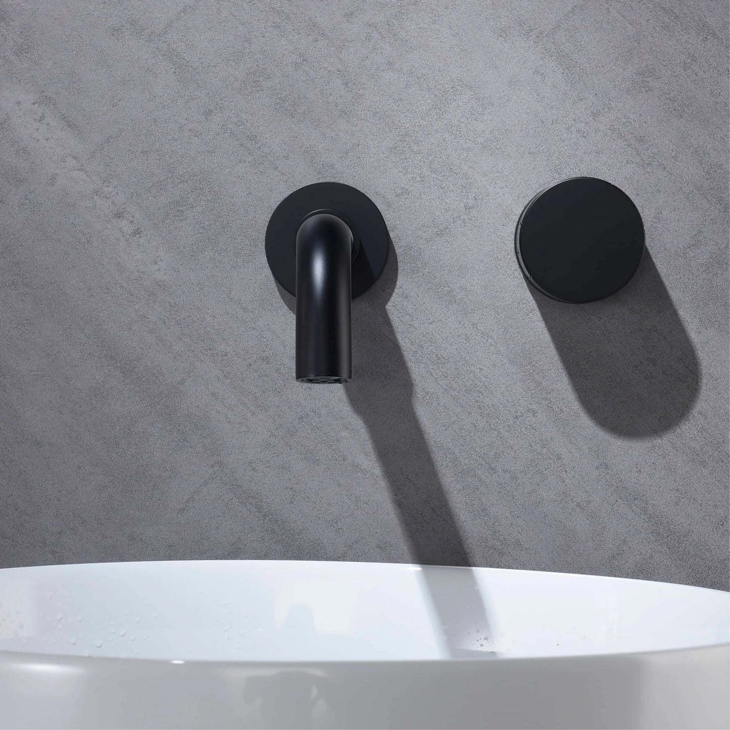 Luxury gun gray brass bathroom faucet single handle, 2-hole cold and hot dual-control wall-type design basin faucet