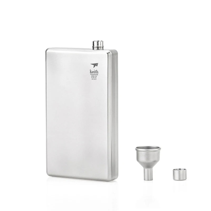Portable Titanium Hip Flask Flagon Whiskey Wine Pot Bottle Funnel Camping Travel Picnic Classic Drinkware 120ml 150ml 200ml