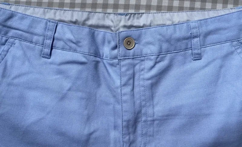Designer new linen shorts men casual beach short men brand wild leisure solid Cargo shorts for men bermuda masculina bermudas