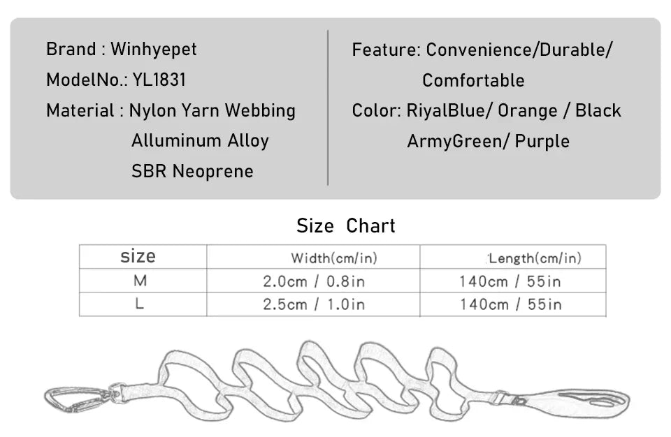 Winhyepet-Dog Leash with Soft Handle, Pet Pulling Rope, Resistant Chain for Puppy, Great Small Dog Accessories, YL1831