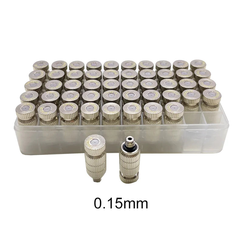 High Quality 50pcs High Pressure Brass Fog Mist Nozzle Fogging Spray Head 10/24 Male Threaded 0.1-0.8mm Orifice Fog Nozzles