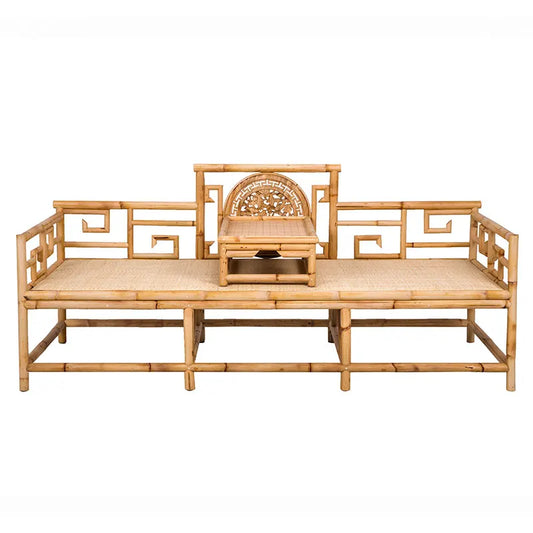 New Chinese Style Arhat Bed Ming and Qing Dynasty Bamboo Rattan Zen Meditation Couch Floor Chaise Bed