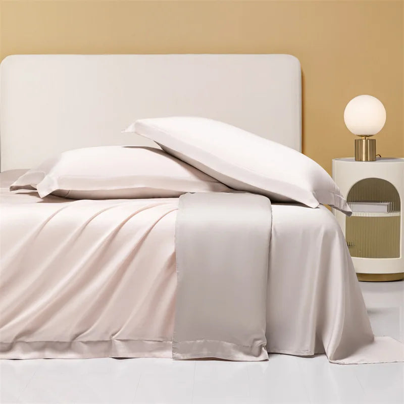 160 Lenzing Tencel four-piece Tencel summer solid color high-grade ice silk bed sheet quilt cover bedding