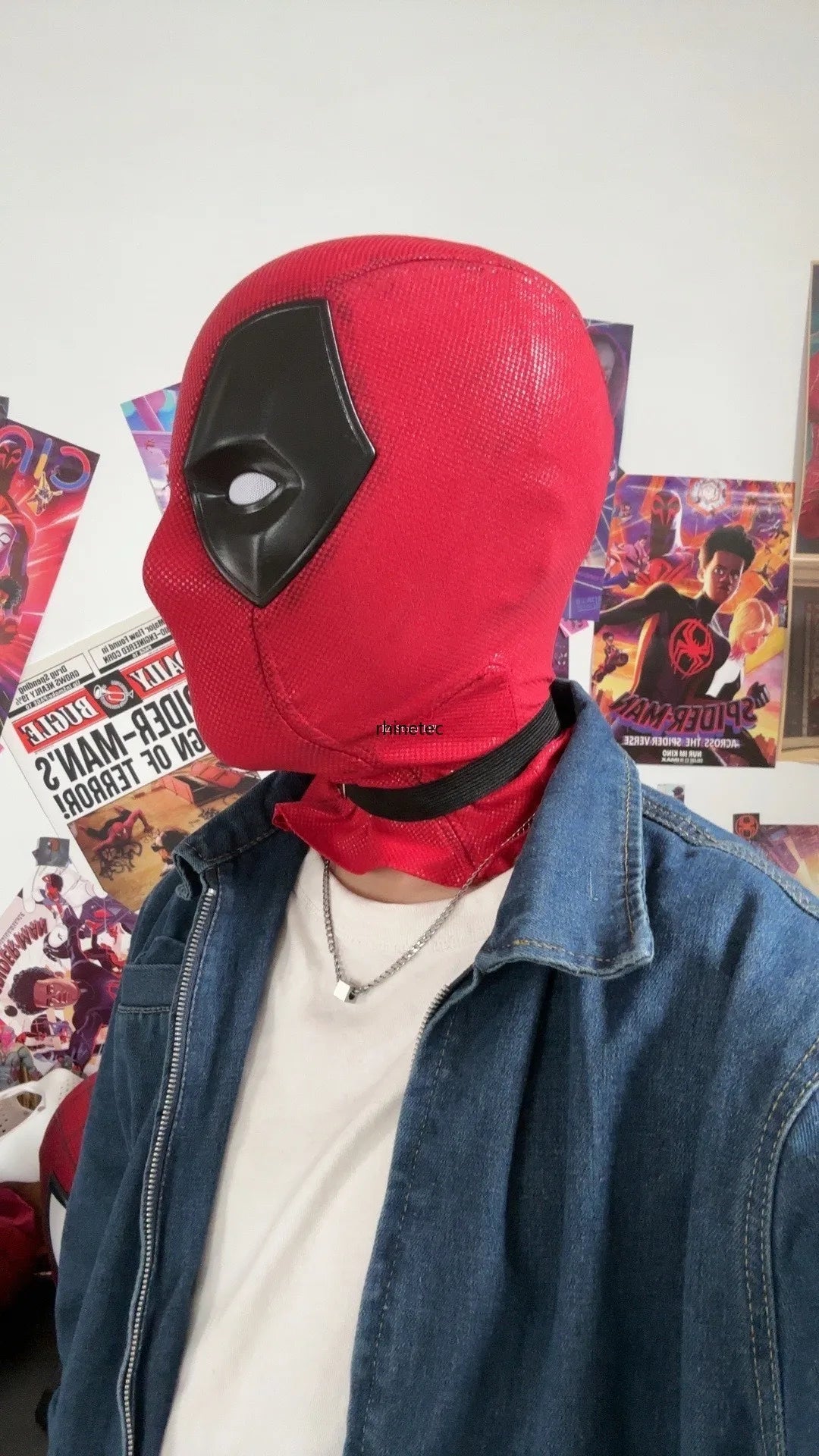 Marvel Deadpool Mask with 3D Screen Printed Fabric & 1 Pair of Magnetic Normal Eyes Halloween Cosplay Costume for Birthday Gift