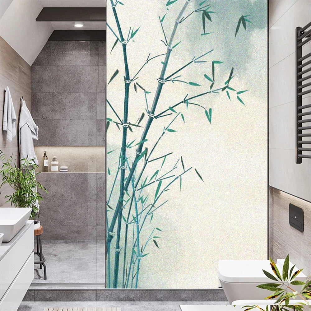 Window Film Privacy Bamboo Glass Sticker UV Blocking Heat Control  Window Coverings Window Tint for Homedecor