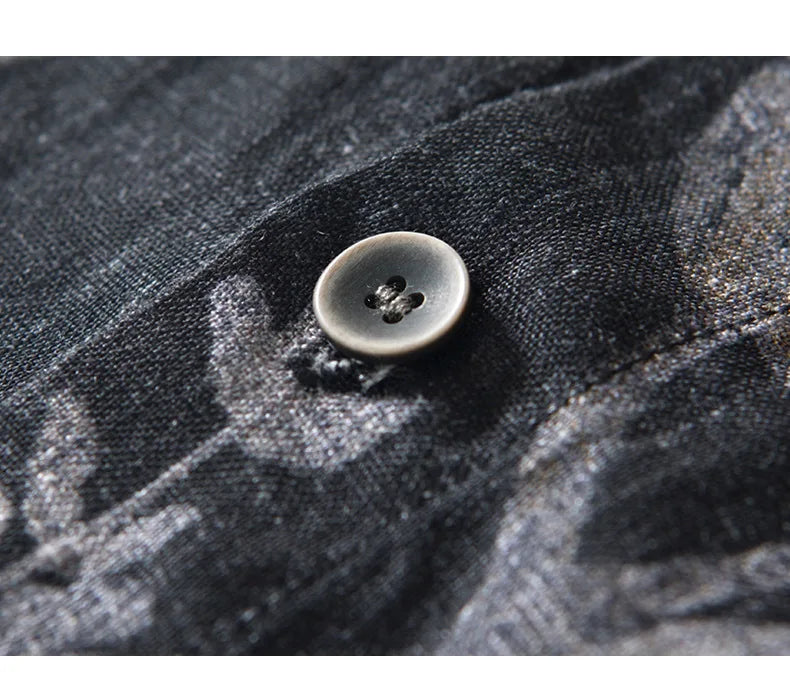 Summer New Printed 100% Linen Short Sleeve Shirts for Men Slim Thin Streetwear Men Clothing BL996