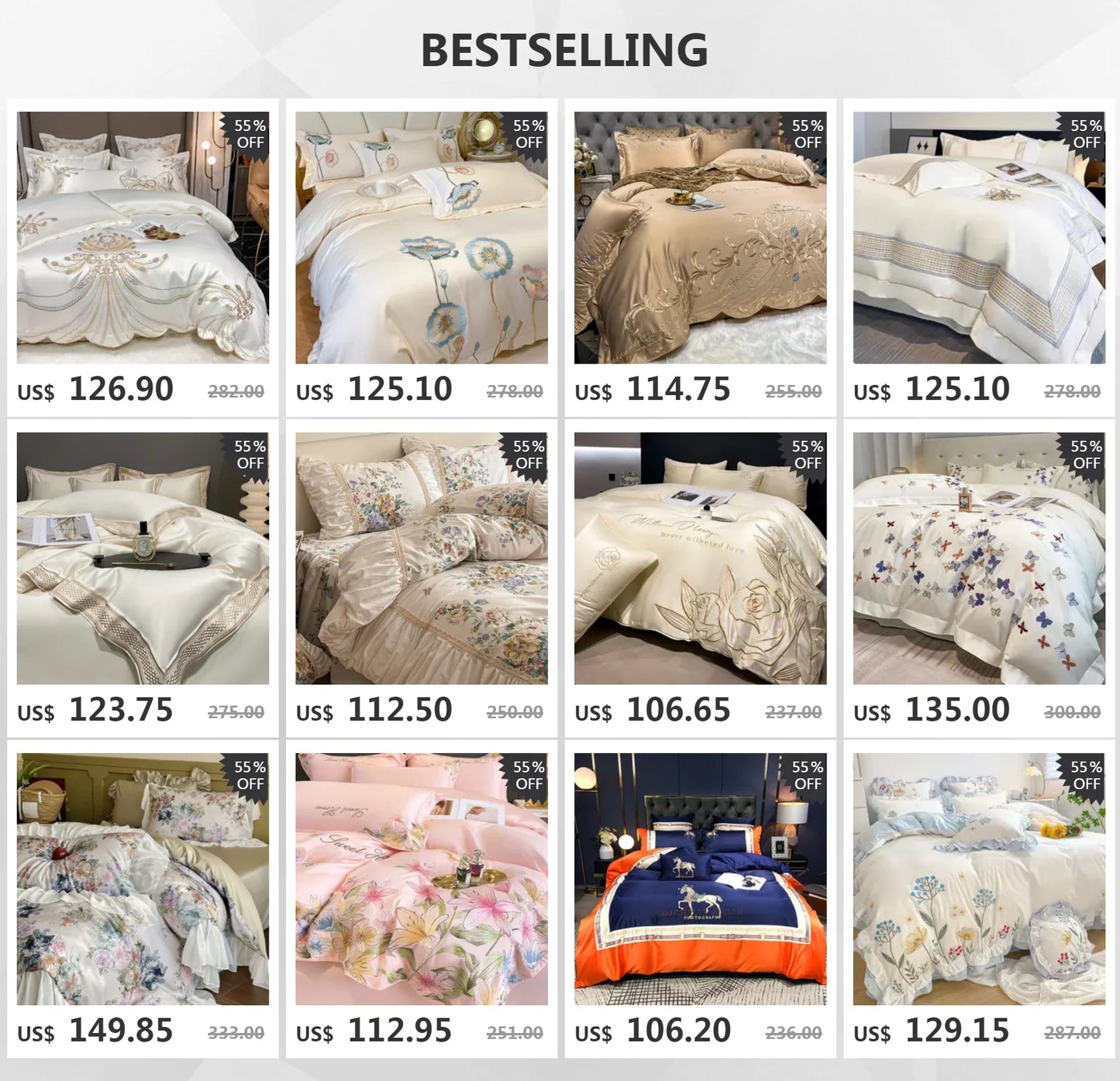100S Egyptian Cotton Bedding Set Wedding Queen King Double Size Digital Printing  Bed Linens Duvet Cover Set Sheet Pillowcase