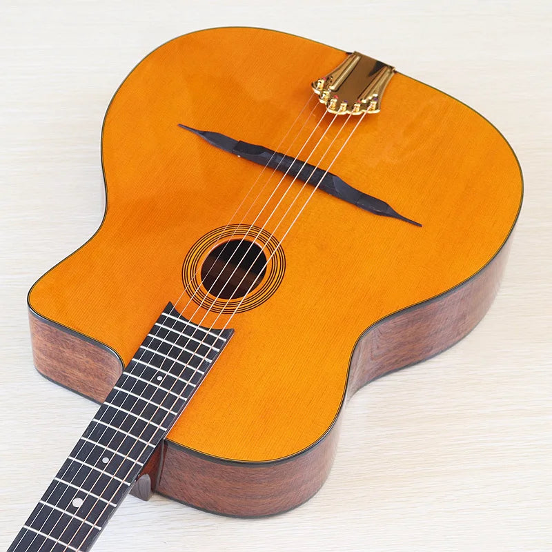 41 Inch Django Guitar Spruce Wood Top Gypsy Swing Acoustic Guitar Natural High Gloss Finish 6 String Folk Guitar Jango
