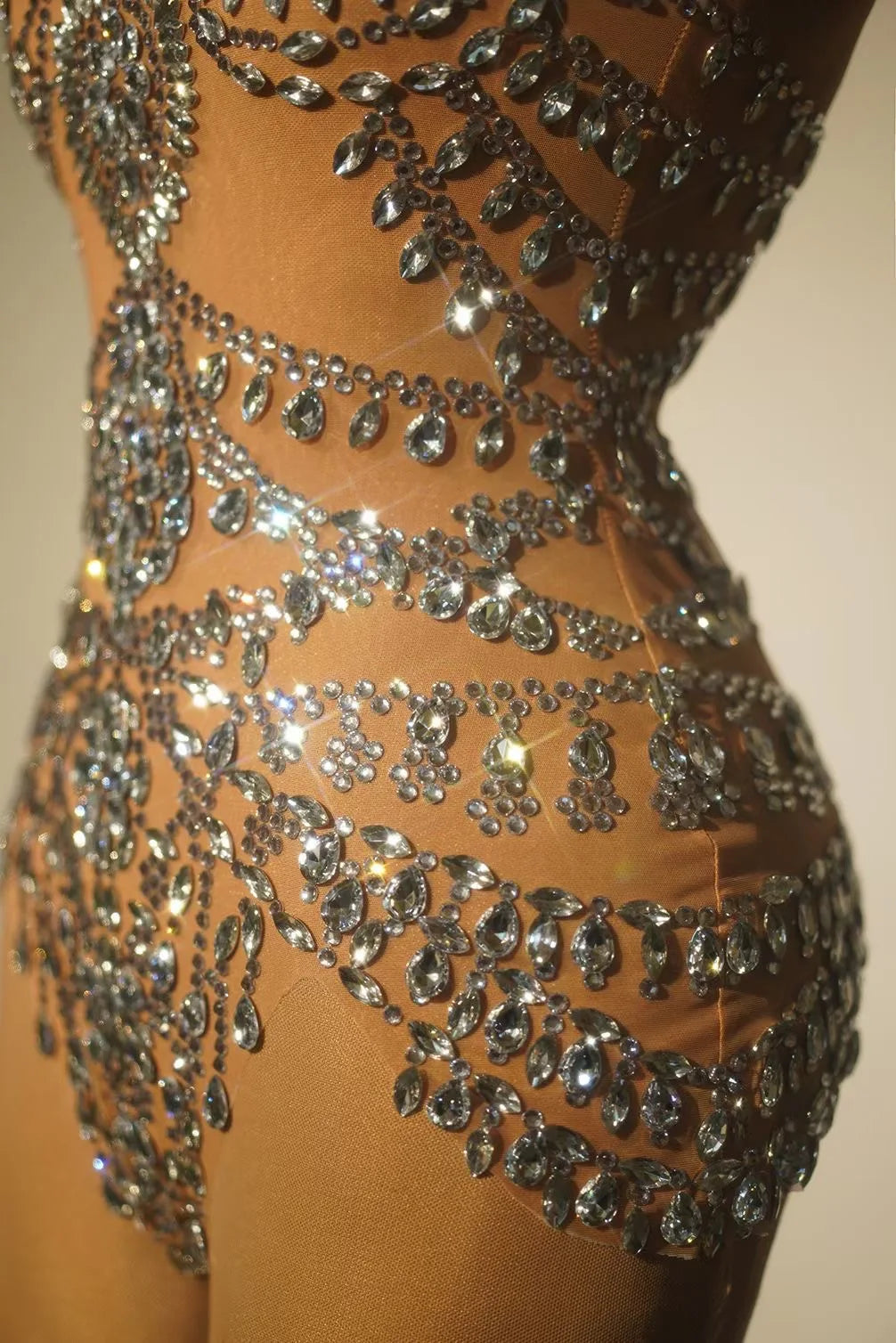 Sparkly Rhinestones Bodysuit Women 2024 Sexy Mesh Transparent Dance Outfit Performance Costume Singer Party Club Show Stage Wear