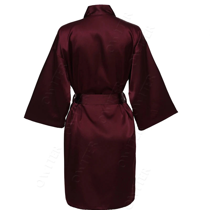 Bride Bridesmaid Robes Satin Solid Robe Orange Silk Robes for Women Ladies Satin Robe Women Wedding Robes