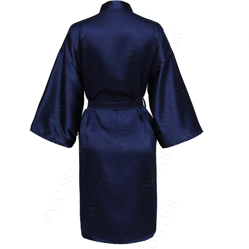 Bride Bridesmaid Robes Satin Solid Robe Orange Silk Robes for Women Ladies Satin Robe Women Wedding Robes