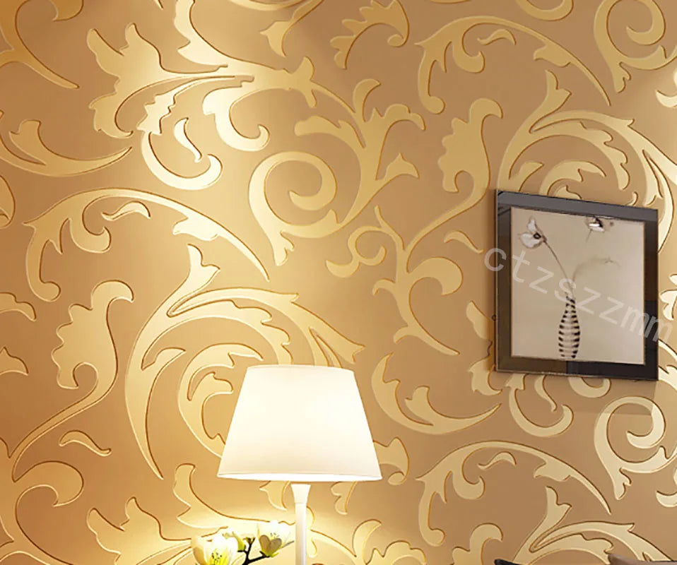 3D Grey Victorian Damask Embossed Wallpaper Roll Home Decor Living Room Bedroom Wall Coverings Silver Floral Luxury Wall Paper