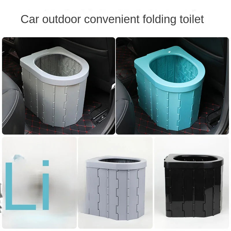 Car Folding Toilet Portable Outdoor Camping Toilet Cover Seat Toilet Reusable Toilet Emergency Toilet Trip Self-driving Toilets