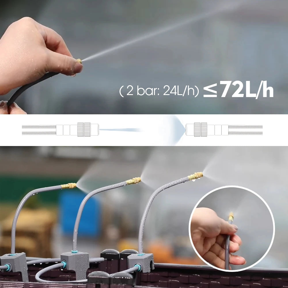 20cm Flexible Brass Nozzle Automatic Misting Watering System Quick Connect Spray Cooling Kit for Garden Balcony Plant Nebulizer