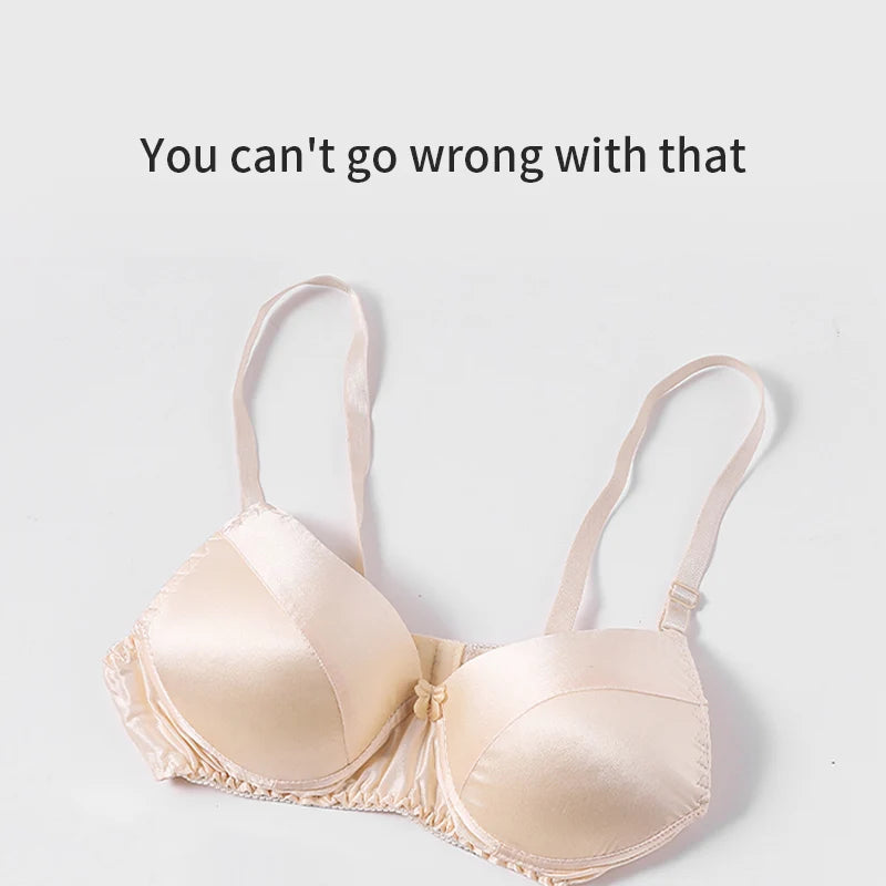 100% silk bra Wireless Ultrathin bra double faced silk bra underwear