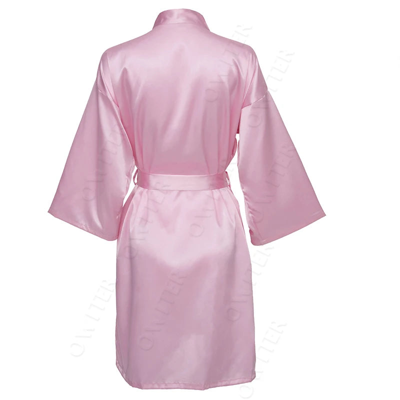 Bride Bridesmaid Robes Satin Solid Robe Orange Silk Robes for Women Ladies Satin Robe Women Wedding Robes