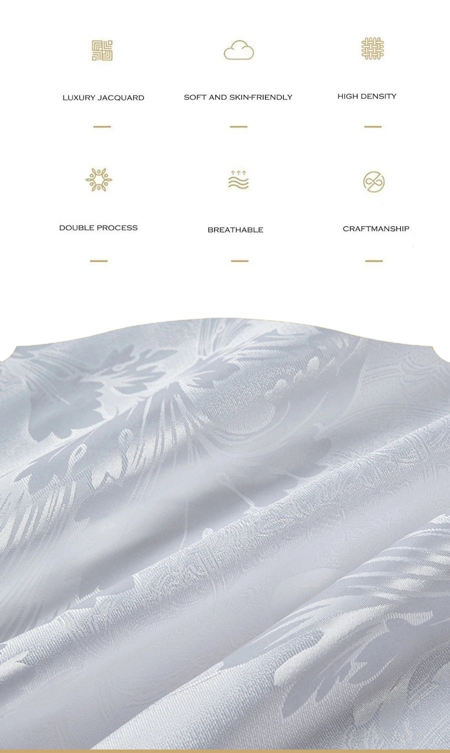 WASART Satin rayon jacquard white duvet cover couple 2 people double bed quilt cover bedding set queen king size comforter set