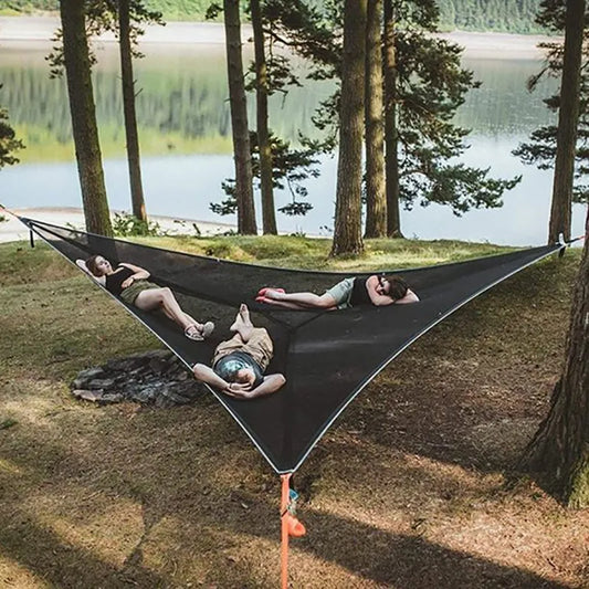 Vilead Camping Bed Folding Portable Triangle Hammock Multi Person Aerial Mat Convenient Outdoor Camping Sleep Hanging Bed Garden