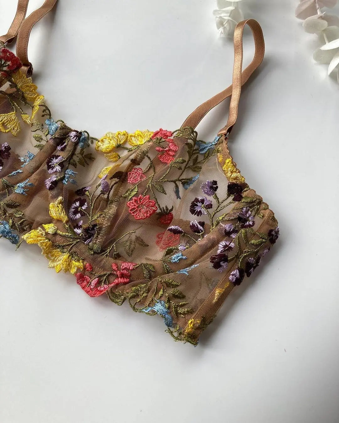 Yimunancy 2-Piece Lace Embroidery LIngerie Set Sexy Initimates Women Bra + Breif Underwear Set