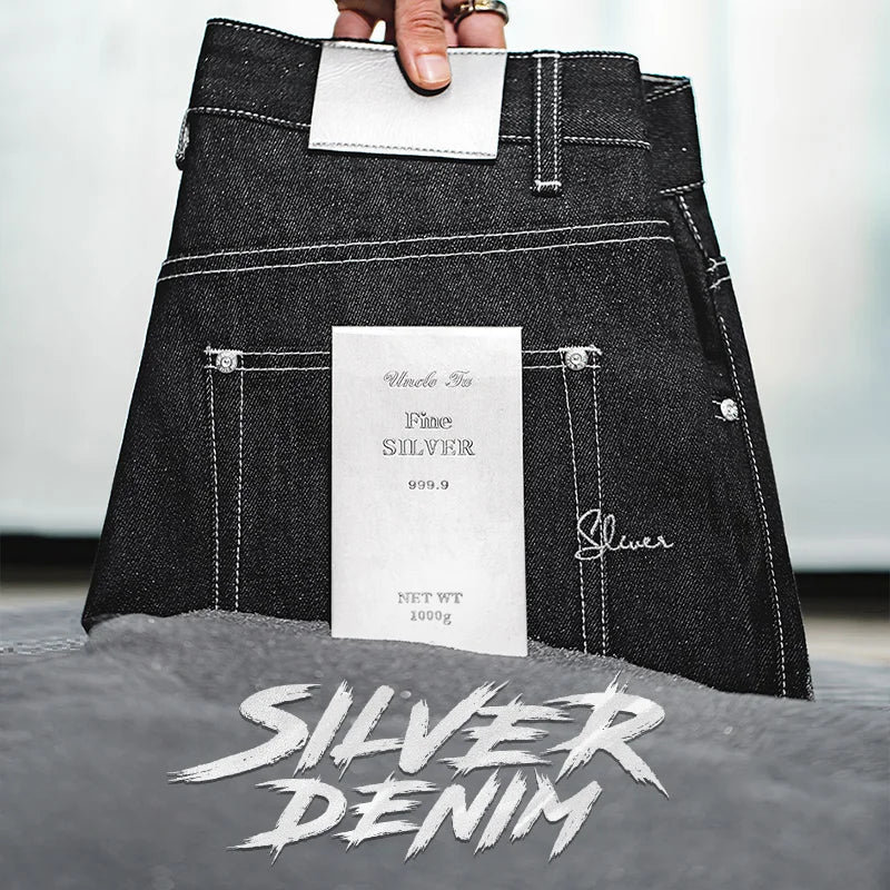 Maden Silver Denim Vintage Jeans for Men Amekaji Selvedge Raw Denim 13 Oz Straight Fit Pants 28 To 38 Mens Clothing 2022 New