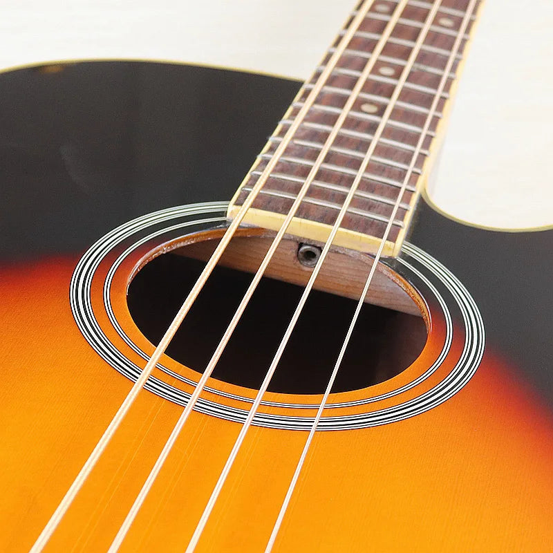 Acoustic Electric Bass Guitar 4 String High Gloss Acoustic Bass 43 Inch Natural Color Black Color Cutaway Bass Guitar with EQ
