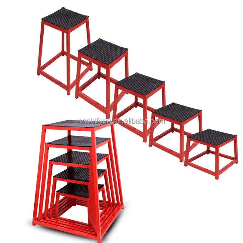 Hot Sales Free Weights Adjustable Steel Gym Plyo Squat Jump Box 6in Black Euplyometric