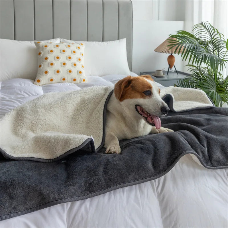 Waterproof Pet Blankets Soft Plush Throw Protects Couch Chairs Car Bed Machine Washable Dog Blanket