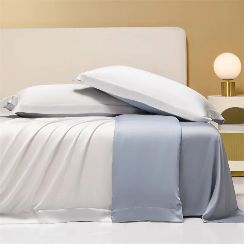 160 Lenzing Tencel four-piece Tencel summer solid color high-grade ice silk bed sheet quilt cover bedding