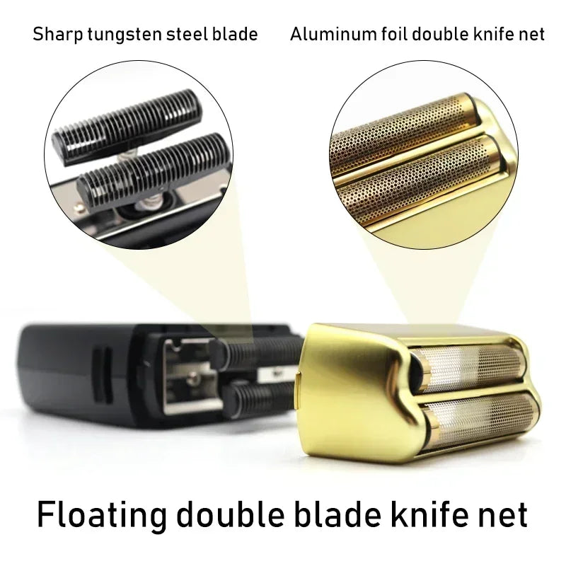 Pop Barbers P620 Professional Professional Man's Electric Shaver Double Foil Shaver USB Cordless Hair Cutting Machine 11000 RPM