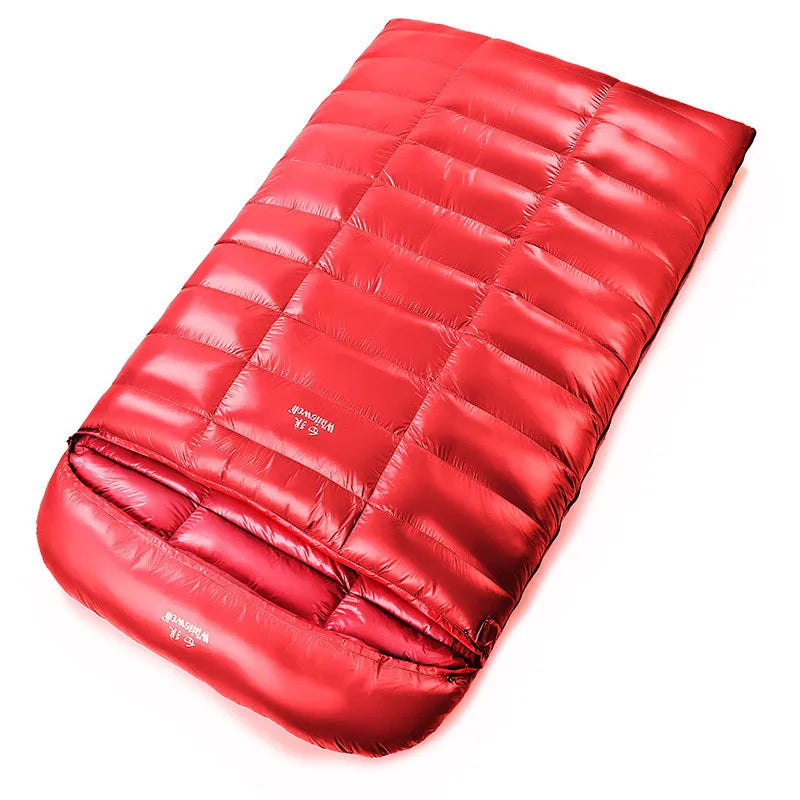 2 Person White Goose Down Filled Camping Or Home Sleeping Bag Thin Suitable For Warm Weather Size 220 X 130cm Large Space