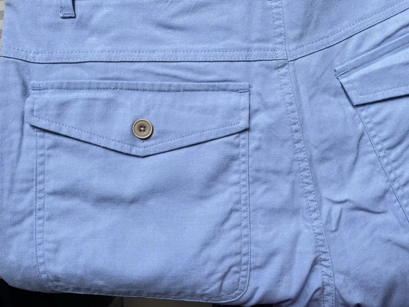 Designer new linen shorts men casual beach short men brand wild leisure solid Cargo shorts for men bermuda masculina bermudas