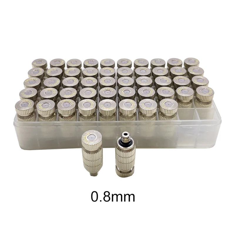 High Quality 50pcs High Pressure Brass Fog Mist Nozzle Fogging Spray Head 10/24 Male Threaded 0.1-0.8mm Orifice Fog Nozzles