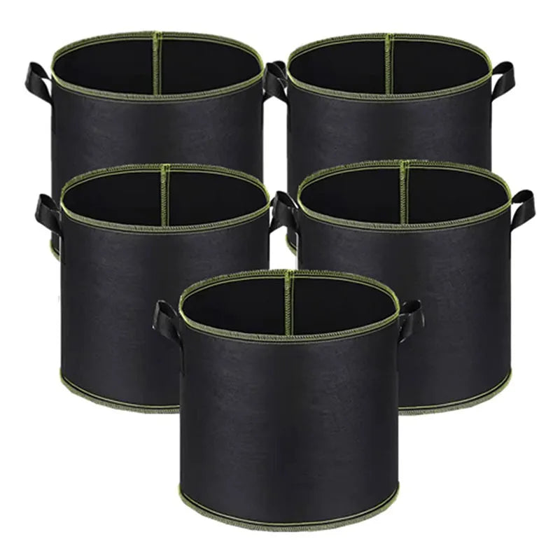 5Pcs 1/5/7/10/15/20 Gallon Planting Bucket Planting Bag Seedling Bag Handles Grow Bag Fabric Garden Potato Planting Pots