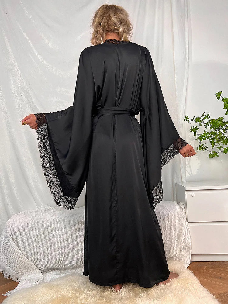 Sexy Nightwear Women Bathrobe Sleepwear Nightgown Robe Night Dress Sleep Night Clothes Dresses Home Wear For Women Satin Pajamas