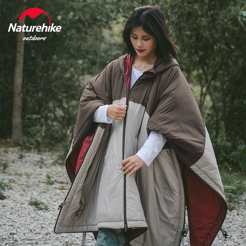 Naturehike Sleeping Bag Wearable Cloak Sleeping Bag Poncho Coat Outdoor Camping Portable Ultralight Cotton Sleeping Bag Quilt