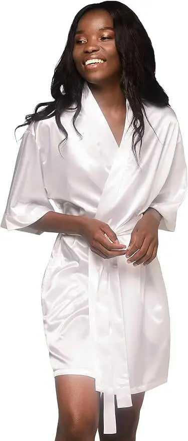 Pajamas women summer European and American ladies lace-up bathrobe sexy morning gown home dress can wear ice silk robe