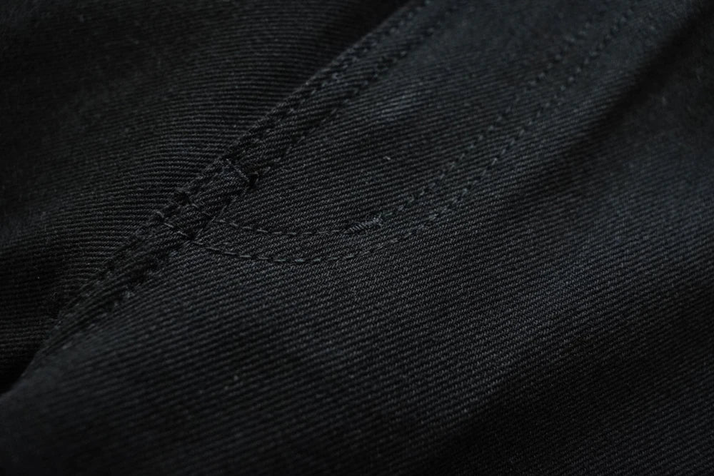 Sauce Zhan SZ6601-BL Mens Jeans Black Jeans Double-sided Dyeing Sanforized Selvedge Denim Jeans  16 Oz Regular Fit