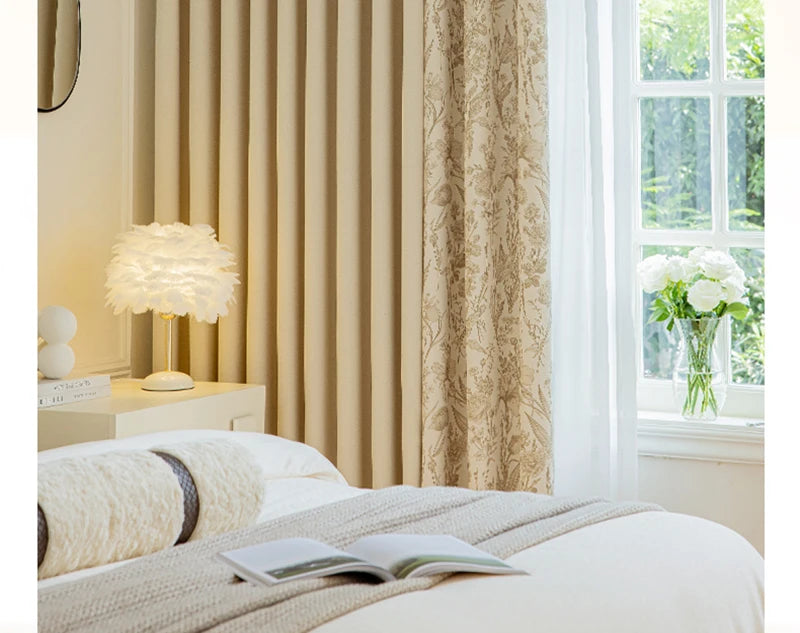 Retro Light Luxury Style Drapes Large Area Bedroom Full Blackout Curtain Home Living Room Drape Floor-to-ceiling Window Curtains